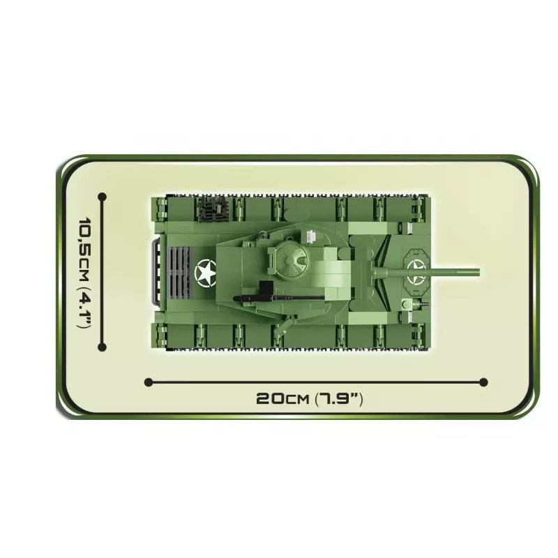 Konstrukciniai blokeliai tankas Cobi M24 Chaffee 1:35 mastelio modelis, Cobi-2543