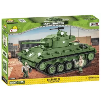 Konstrukciniai blokeliai tankas Cobi M24 Chaffee 1:35 mastelio modelis, Cobi-2543