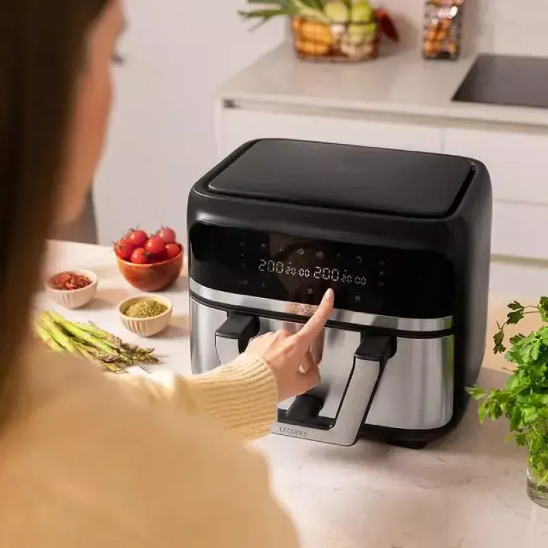 Karšto oro gruzdintuvė Cecotec Cecofry Dual 9000 9 L 2850 W Juoda Nerūdijantis plienas