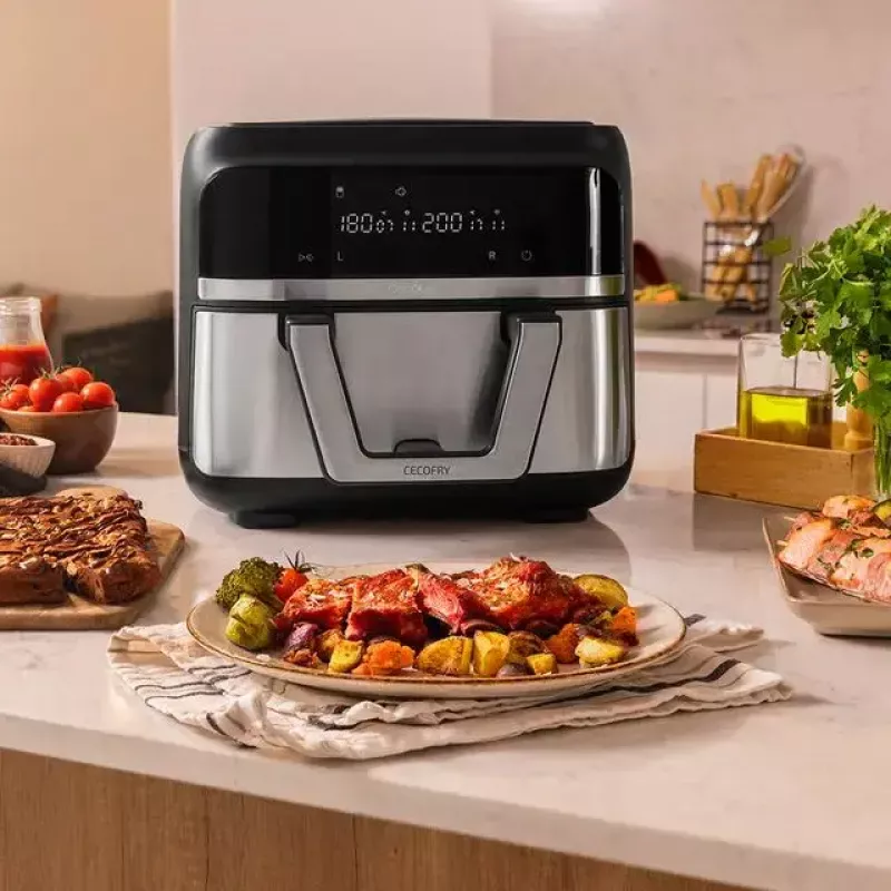 Karšto oro gruzdintuvė Cecotec Cecofry Dual 9000 9 L 2850 W Juoda Nerūdijantis plienas