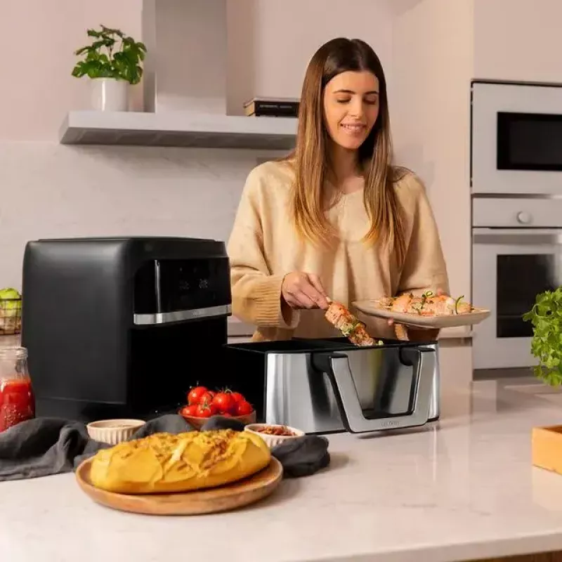 Karšto oro gruzdintuvė Cecotec Cecofry Dual 9000 9 L 2850 W Juoda Nerūdijantis plienas