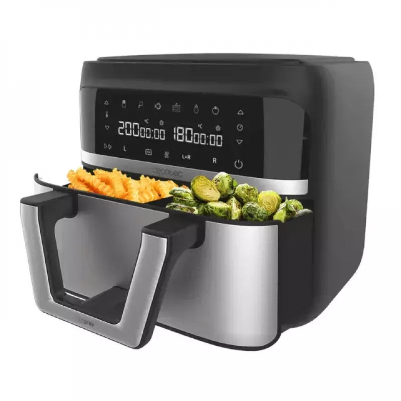 Karšto oro gruzdintuvė Cecotec Cecofry Dual 9000 9 L 2850 W Juoda Nerūdijantis plienas