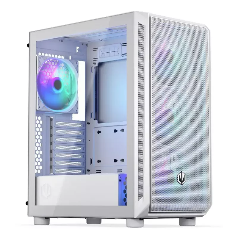 Korpusas ENDORFY ARX 500 ARGB White Midi Tower, grūdintas stiklas, ATX/Micro-ATX/Mini-ITX, 3x140mm + 1x140mm, 1×3.5 inch + 6×2.5 inch