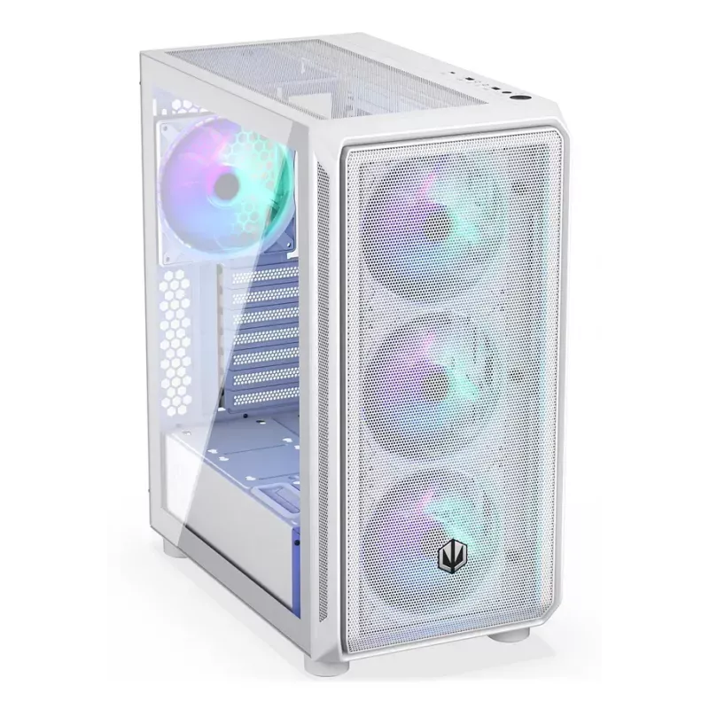 Korpusas ENDORFY ARX 500 ARGB White Midi Tower, grūdintas stiklas, ATX/Micro-ATX/Mini-ITX, 3x140mm + 1x140mm, 1×3.5 inch + 6×2.5 inch