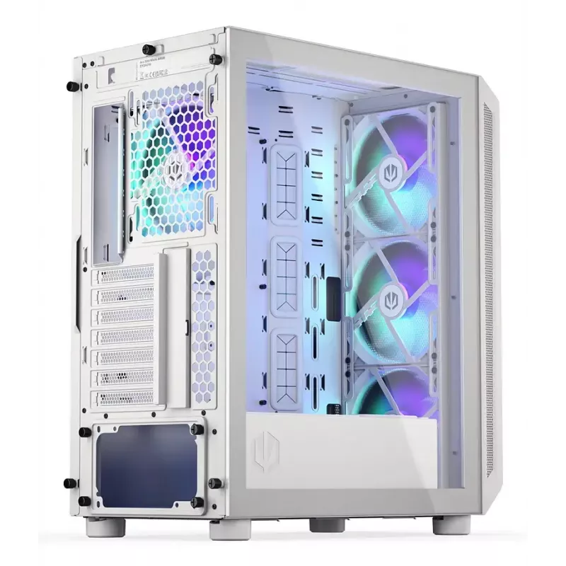 Korpusas ENDORFY ARX 500 ARGB White Midi Tower, grūdintas stiklas, ATX/Micro-ATX/Mini-ITX, 3x140mm + 1x140mm, 1×3.5 inch + 6×2.5 inch