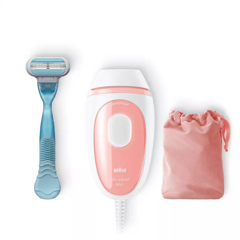 Braun Silk-expert Pro Silk-expert Mini IPL plaukų šalinimo prietaisas, rožinė, balta