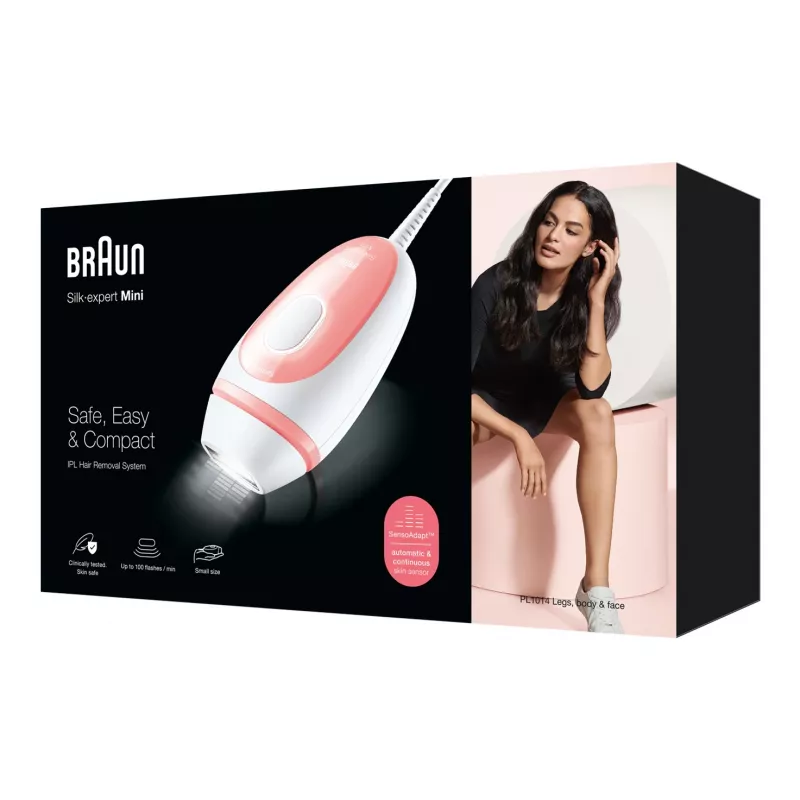 Braun Silk-expert Pro Silk-expert Mini IPL plaukų šalinimo prietaisas, rožinė, balta