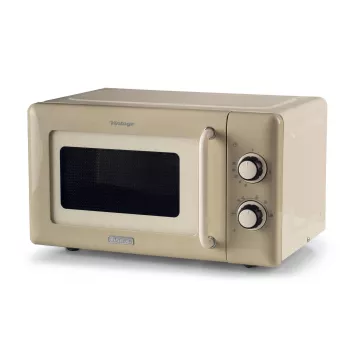 Ariete Vintage Line 3960 Vintage mikrobangų krosnelė, 800W, 20L, 3 funkcijos, 5 gaminimo lygiai, laikmatis, smėlio spalvos