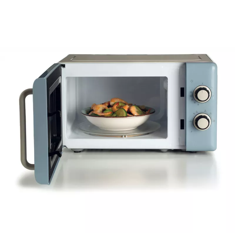 Ariete Vintage Line 3960 mikrobangų krosnelė, 800W, 20L, 3 funkcijos, 5 galingumo lygiai, laikmatis, mėlyna