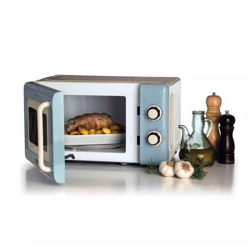 Ariete Vintage Line 3960 mikrobangų krosnelė, 800W, 20L, 3 funkcijos, 5 galingumo lygiai, laikmatis, mėlyna