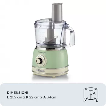 Virtuvinis kombainas ARIETE Vintage Line 1781/04 – 1000 W, 2,1 l, žalias