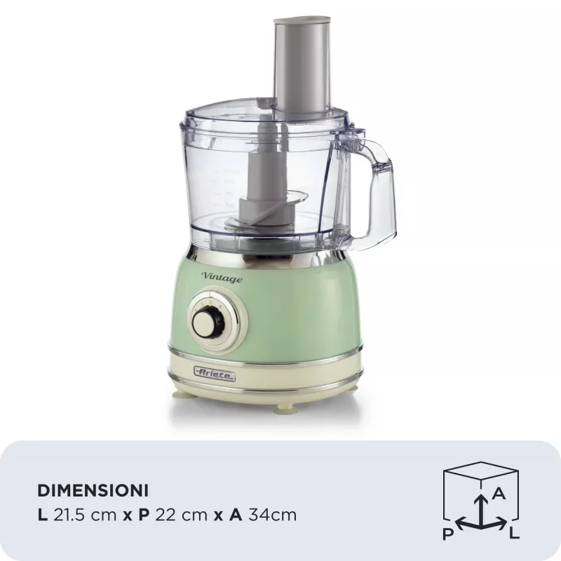 Virtuvinis kombainas ARIETE Vintage Line 1781/04 – 1000 W, 2,1 l, žalias