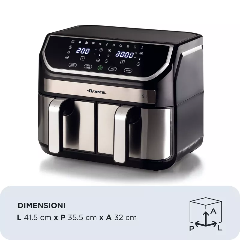 Karšto oro gruzdintuvė Ariete 4625/00 9 L 2100 W Juoda Sidabrinė