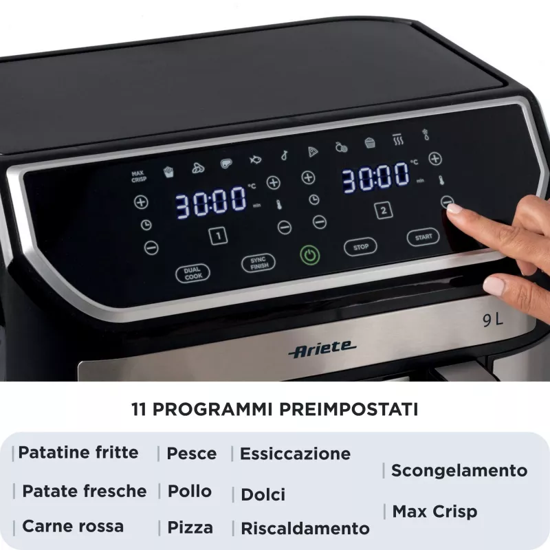 Karšto oro gruzdintuvė Ariete 4625/00 9 L 2100 W Juoda Sidabrinė