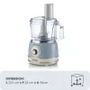 Virtuvinis kombainas ARIETE Vintage Line 1781/05 — 1000 W, 2,1 L dubuo, sukamoji valdymo rankenėlė, nerūdijančio plieno peilis, mėlyna
