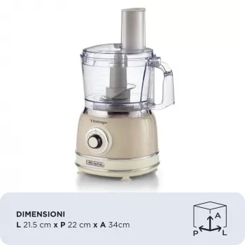Virtuvinis kombainas Ariete Vintage Line 1781/03 1000 W 2,1 L Smėlio spalvos