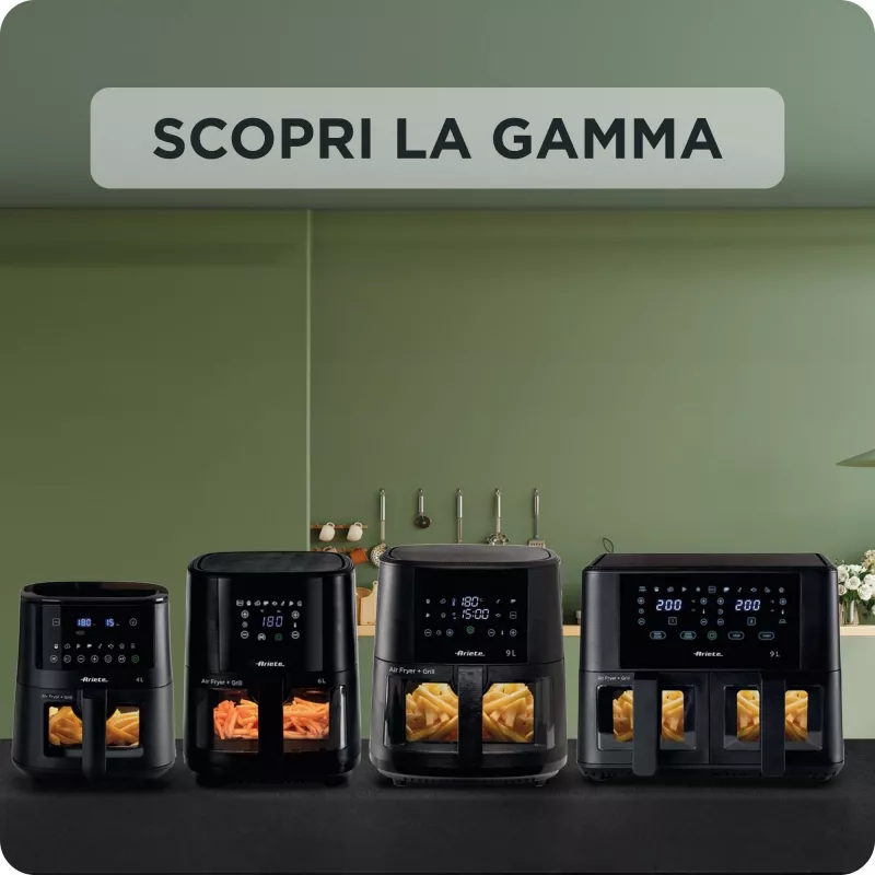 Ariete 4630 Oro gruzdintuvė 9L, 1300W, talpa 9L, gaminimo talpa 2.5kg, 8 išankstinių programų, temperatūra iki 200°, permatomas krepšelis, juoda