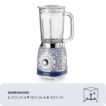 Ariete 583 Capri blenderis su 1,5 l stikliniu indu, 4 nerūdijančio plieno peiliais, 4 greičiais + pulsas, 1000 W
