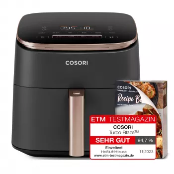 Cosori Turbo Blaze Chef Edition Single 6 L 1725 W Karšto oro gruzdintuvė Juoda, Rožinis auksas