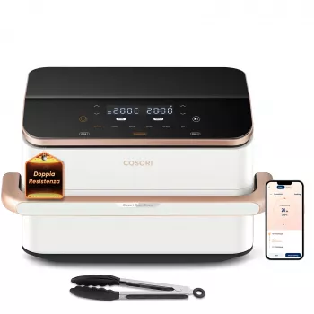 Cosori Dual Blaze Twinfry Chef Edition Dvigubas 10 L 2800 W Karšto oro gruzdintuvė Rožinis auksas, Balta