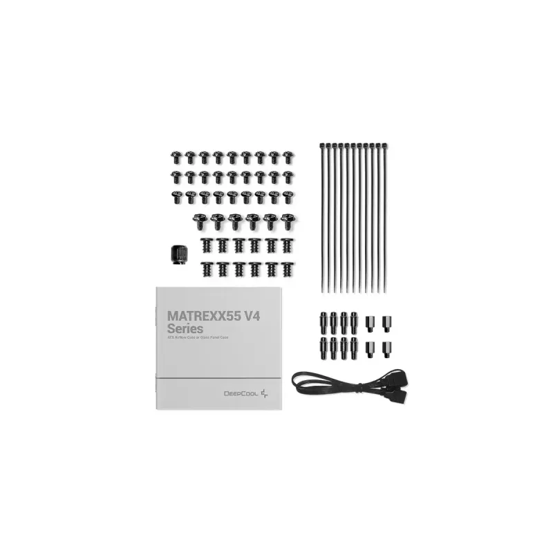 Korpusas DeepCool MATREXX55 V4 C Midi Tower Black — grūdintas stiklas, ATX/microATX, USB-C, max GPU 370 mm
