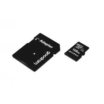GOODRAM 128GB microSDXC UHS-I Class 10 atminties kortelė su SD adapteriu (skaitymas 100 MB/s, rašymas 10 MB/s)