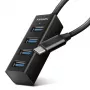 Axagon HUE-M1C 4x USB 3.2 Gen 1 MINI USB centras, metalinis, 20 cm USB-C laidas