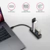 Axagon HUE-M1C 4x USB 3.2 Gen 1 MINI USB centras, metalinis, 20 cm USB-C laidas