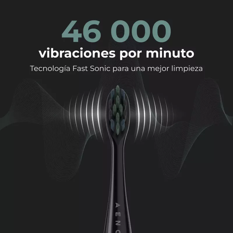 Sonicinis dantų šepetėlis AENO DB2S Juodas 4 režimai 46000 aps/min