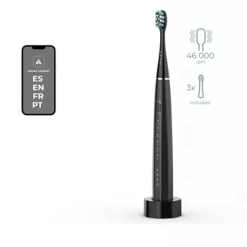 Sonicinis dantų šepetėlis AENO DB2S Juodas 4 režimai 46000 aps/min