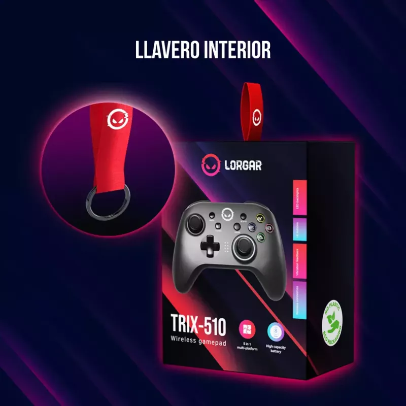 Žaidimų pultas Lorgar LRG-GP510 Juodas Belaidis Valdiklis, skirtas Nintendo Switch, PC, PlayStation 3