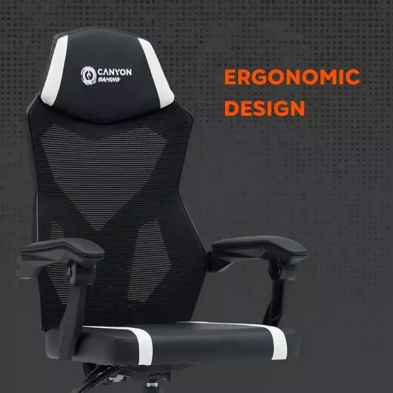 Žaidimų kėdė Canyon Flow MCH01 kieta sėdynė Juoda Oranžinė 120 kg