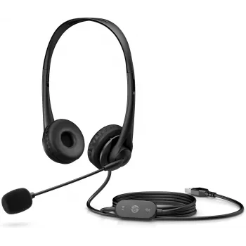HP Stereo USB Headset G2, laidinis, biurui/skambučių centrui, 90 g, ausinės, juodos
