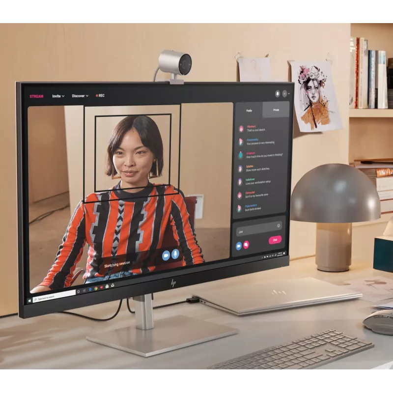 HP 950 4K internetinė kamera, 3840 x 2160 pikselių, Full HD, 30 fps, automatinis fokusavimas, automatinis šviesos reguliavimas