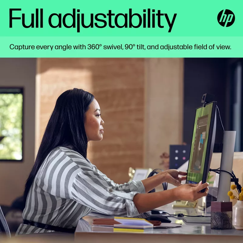 HP 625 FHD Webcam, 4 MP, 1920 x 1080 pikseliai, Full HD, verslui, USB, juoda