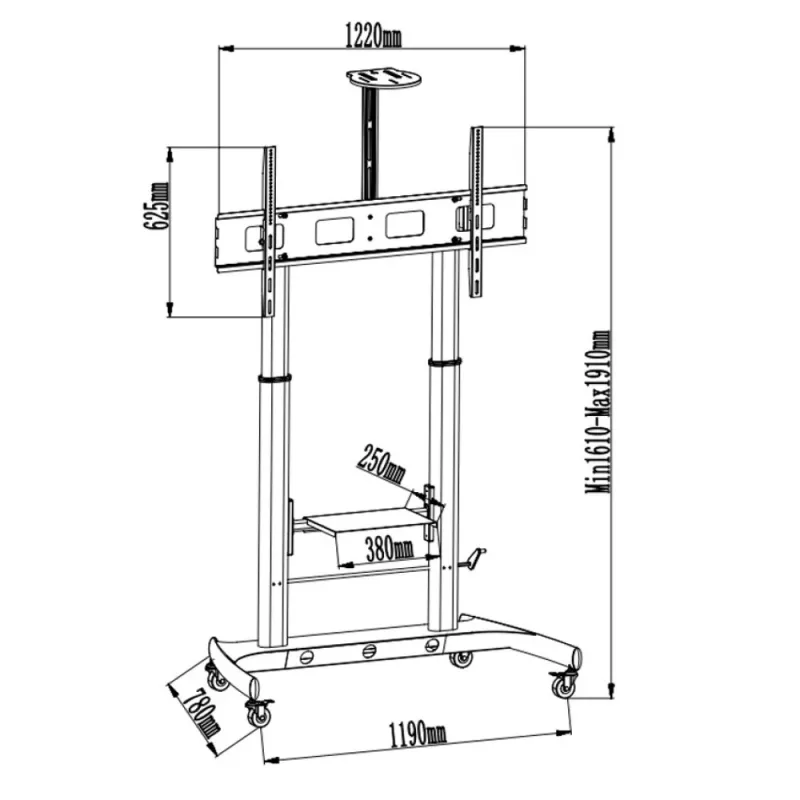 Techly ICA-TR45 TV spintelė / pramogų centras su 2 lentynomis
