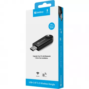 USB-C Bluetooth 5.3 adapteris SANDBERG 136-69 nešiojamiesiems ir staliniams kompiuteriams
