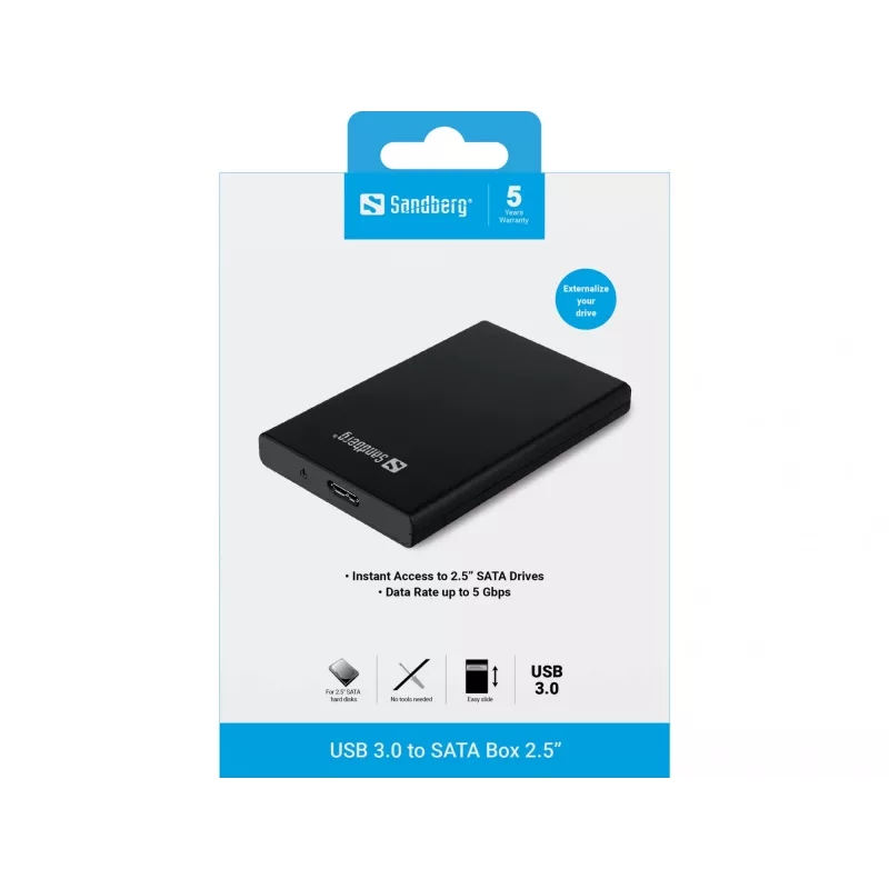 Išorinis HDD/SSD dėklas Sandberg USB 3.0 į SATA 2.5 inch