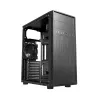 Korpusas GEMBIRD Fornax 160 Mini Tower juodas, SPCC, palaiko ITX/mATX/ATX, 1×3,5 colio + 3×2,5 colio vietos, 7 išplėtimo lizdai, 445×185×390 mm