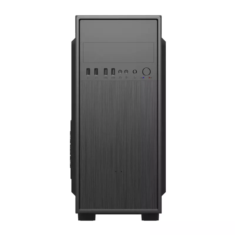 Korpusas GEMBIRD Fornax 160 Mini Tower juodas, SPCC, palaiko ITX/mATX/ATX, 1×3,5 colio + 3×2,5 colio vietos, 7 išplėtimo lizdai, 445×185×390 mm