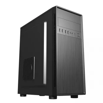 Korpusas GEMBIRD Fornax 160 Mini Tower juodas, SPCC, palaiko ITX/mATX/ATX, 1×3,5 colio + 3×2,5 colio vietos, 7 išplėtimo lizdai, 445×185×390 mm