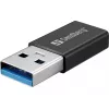 Sandberg USB-C/A DVD įrenginys, juodas, dėklinis, skirtas staliniam/nešiojamam kompiuteriui, DVD Super Multi DL, USB Type-C, CD-R, CD-ROM, CD-RW, DVD+R DL, DVD-R, DVD-R DL, DVD-RAM, DVD-ROM, DVD-RW