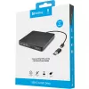 Sandberg USB-C/A DVD įrenginys, juodas, dėklinis, skirtas staliniam/nešiojamam kompiuteriui, DVD Super Multi DL, USB Type-C, CD-R, CD-ROM, CD-RW, DVD+R DL, DVD-R, DVD-R DL, DVD-RAM, DVD-ROM, DVD-RW