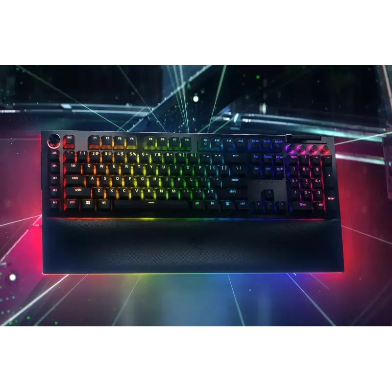 Razer BlackWidow V4 Pro klaviatūra mechaninė žaidimams USB QWERTY US International juoda mechaniniai RGB LED