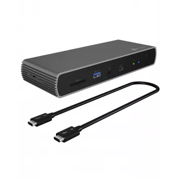 ICY BOX IB-DK8801-TB4 Laidinė Thunderbolt 4 dokų stotelė, antracitinė, juoda