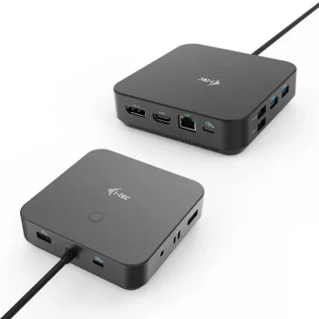 i-tec USB-C HDMI Dual DP dokų stotelė su 100 W maitinimo adapteriu