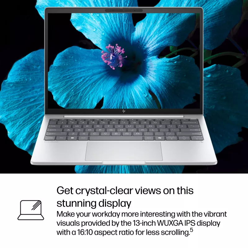 HP EliteBook 8 G1i AI Intel Core Ultra 5 225U nešiojamas kompiuteris 33,8 cm (13,3 colio) WUXGA 16 GB LPDDR5x-SDRAM „Wi-Fi 7“ (802.11be) „Windows 11 Pro“ AI asmeninis kompiuteris