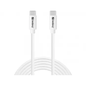 Sandberg USB-C į USB-C 65W 2M SAVER laidas, 2 m, USB-C, USB-C, USB 2.0, baltas