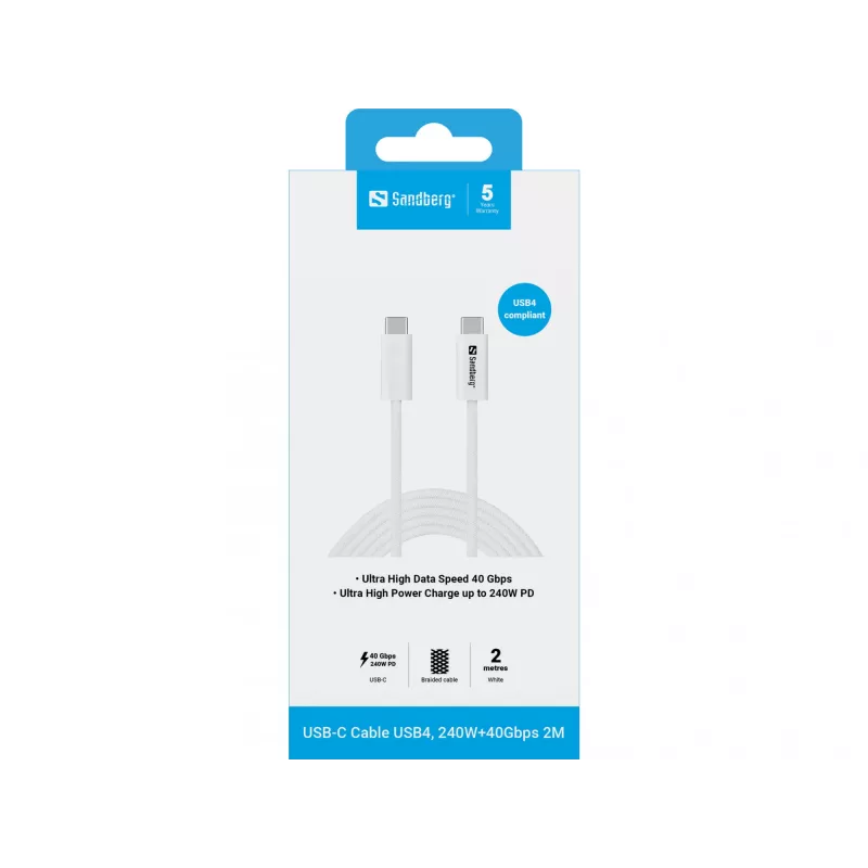 Laidas Sandberg USB-C į USB-C USB4 240W 40Gbps 2M