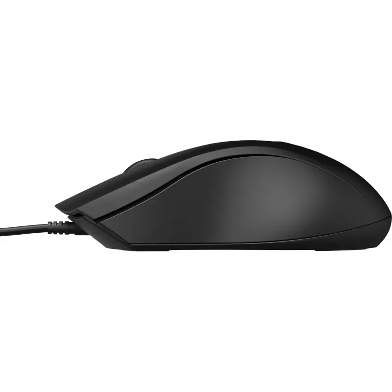 HP Wired Mouse 100, ambidekstrinė, optinė, USB Type-A, 1600 DPI, juoda